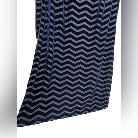 Eliza J | NWT Navy Velvet 3/4 Sleeve Zigzag Shift Dress Sz 12 P - Picture 5 of 12